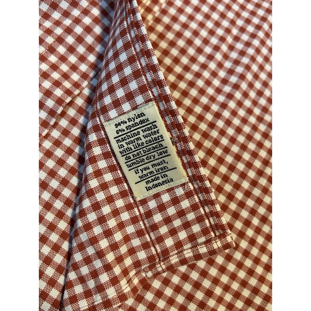 NWT Genteal Performance Button Down Mens SMALL Long Sleeve Plaid Gingham RED‎ - Picture 6 of 8